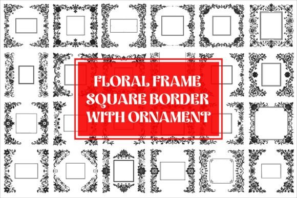 An Elegant Floral Frame Square Border
