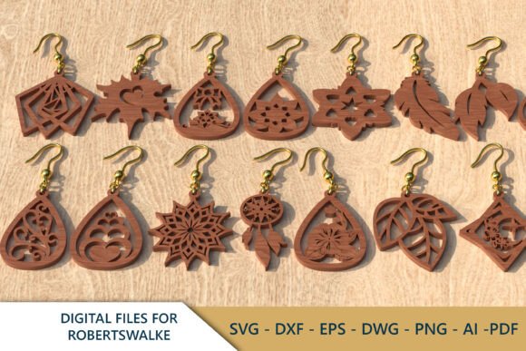 Bundle Earring Svg 12 Styles Glowforge