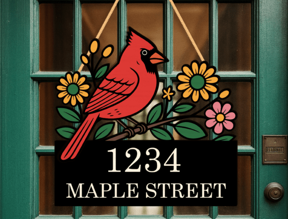 Cardinal Custom Text Door Sign Flowers Review