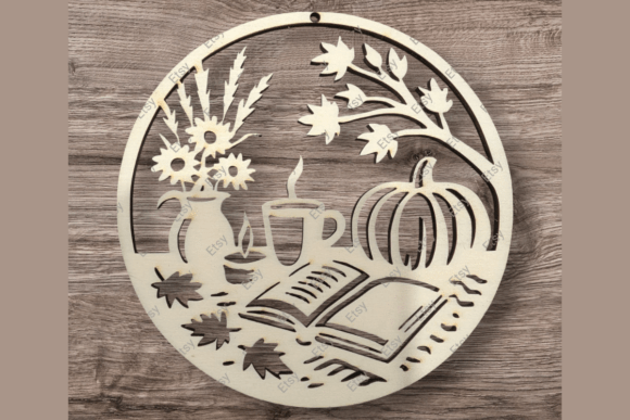 Cozy Fall Scene for Laser Cutting