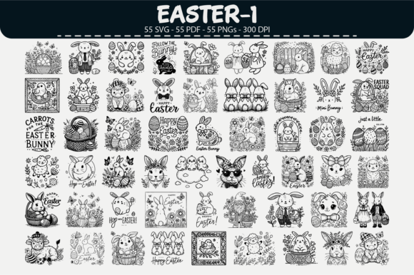 Easter Bunny Graphics for Crafts and Marketing
