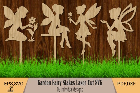Fairy Garden Stake SVG Bundle for Laser Cutting and Home Decor