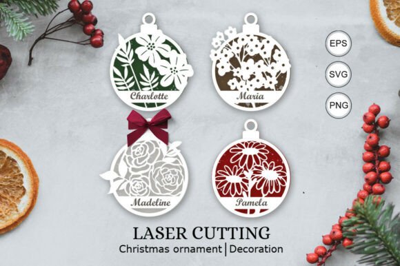 Flowers Christmas Personalized Ornaments for Winter Amp Design