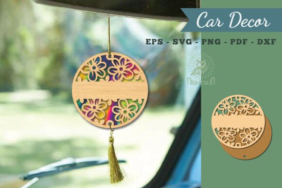 Flowers Lasercut Car Decoration SVG 2: A Spring Amp Design for Laser Cutting
