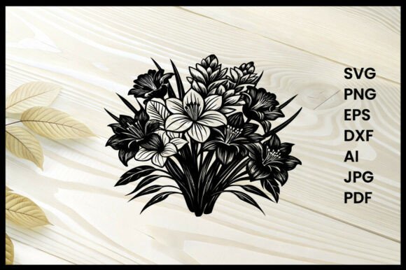 Gladiolus Flower Silhouette for Crafts and Graphics