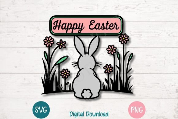 Happy Easter Bunny Graphics for Crafts