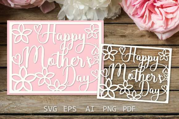 Happy Mother s Day Card SVG Graphic for Bloggers