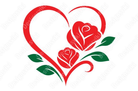 Heart Flowers Illustration Vectors for Branding and Marketing