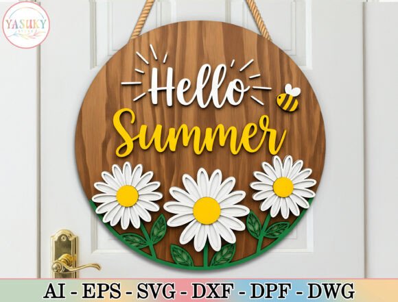 Hello Summer Daisy SVG for Laser Cutting