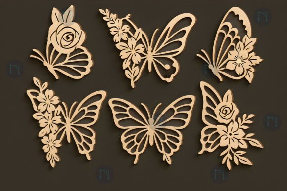 Laser Cut Butterfly Flowers SVG Bundle
