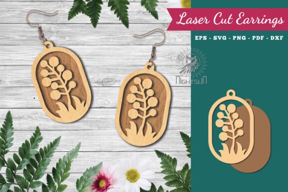 Laser Cut Earrings 10: A Versatile Graphic Design Asset for Local Branding