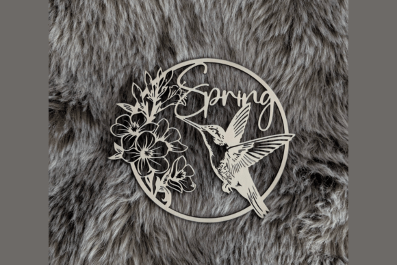 Laser Cut Spring Hummingbird Flower