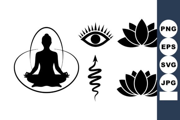 Meditation Yoga Graphics for Crafts