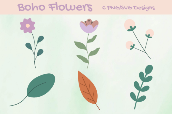 Muted Floral Sprigs for Crafts and Graphics