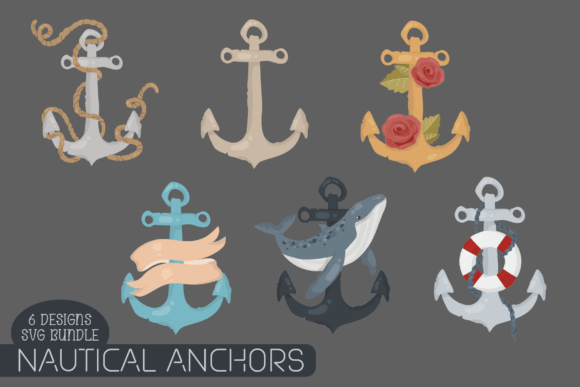 Nautical Anchors Bundle Graphics for Crafts
