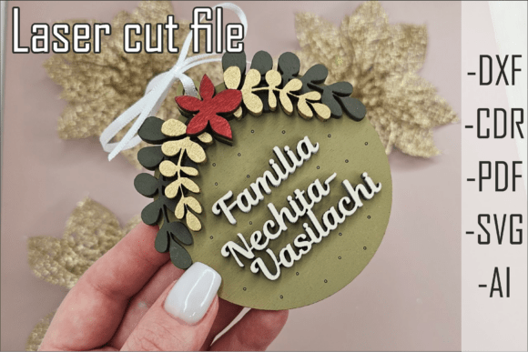 Round Ornament with Flowers SVG