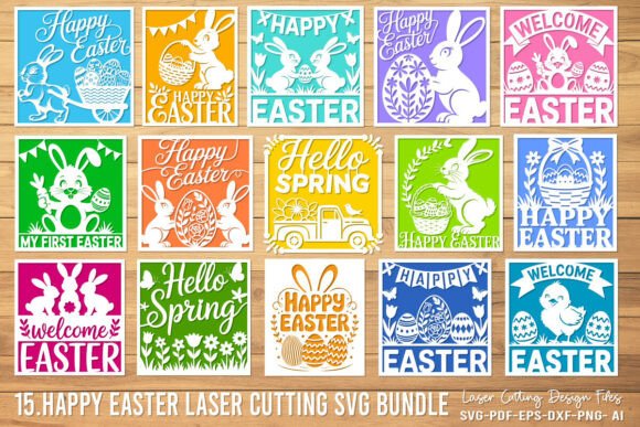 Spring and Easter Laser Cut SVG Bundle for Seasonal Design