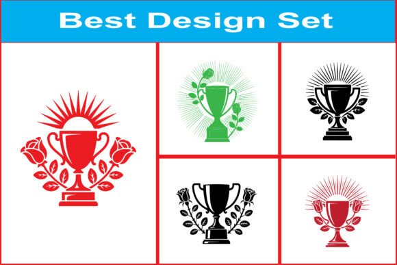 Trophy Rose Award SVG Bundle Graphics for Crafts