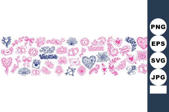 Vintage Floral Valentine SVG Set